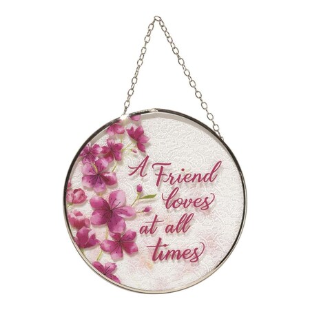 Dicksons 6 in Suncatcher A Friend Loves Glass with Suction Cup SUNCG4